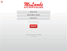 Tablet Screenshot of mclambsauto.com